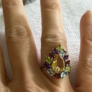 Elegant Multicolor Gemstone Ring